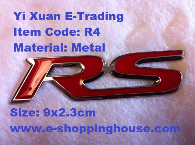 RS Metal Emblem with Red Wording